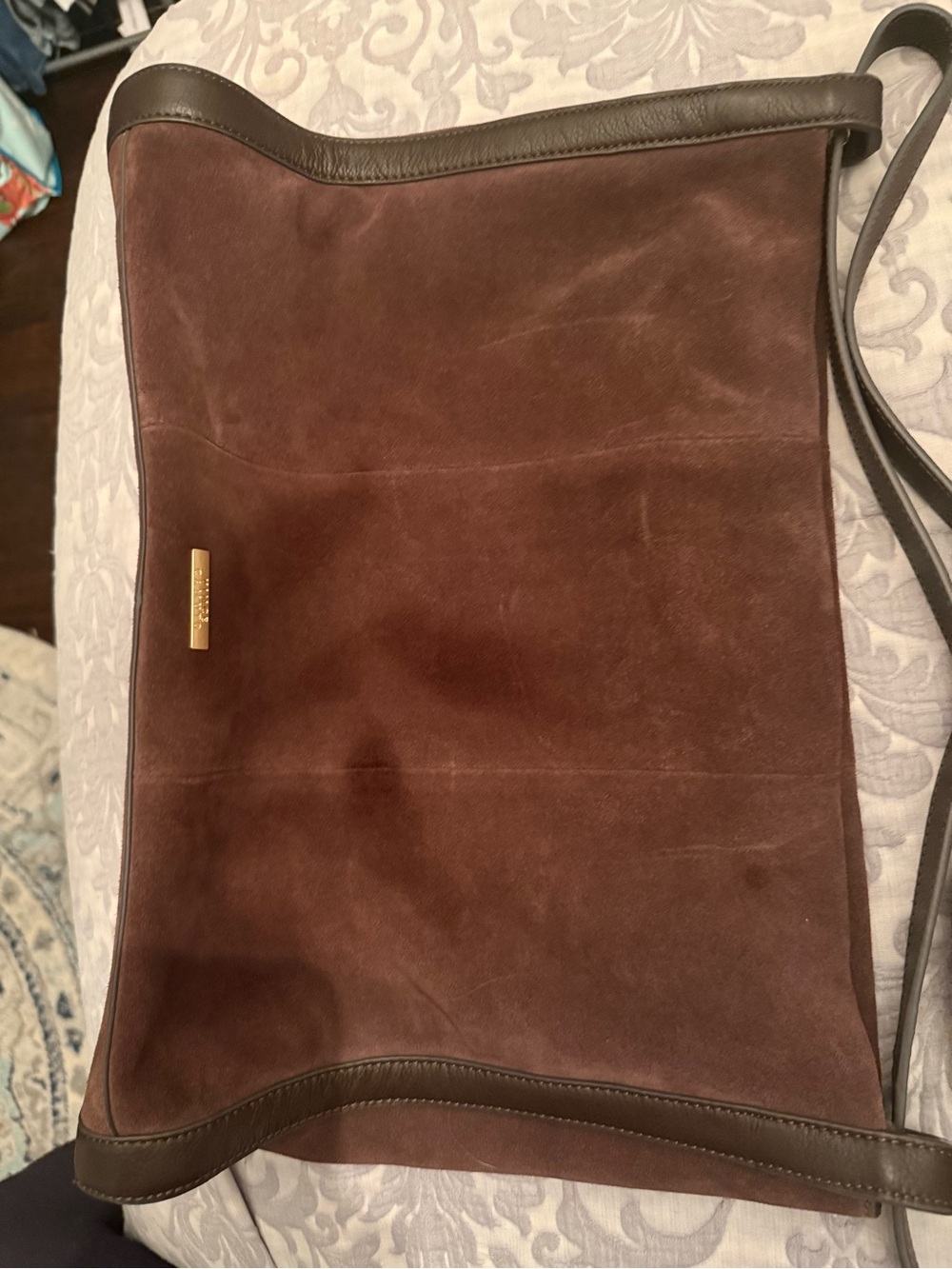 Vince Camuto genuine suede Classic Brown Shoulder Bag - Picture 10 of 11